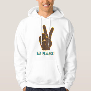 Spread Peace Not Fear Hand Sign Men Hoodies