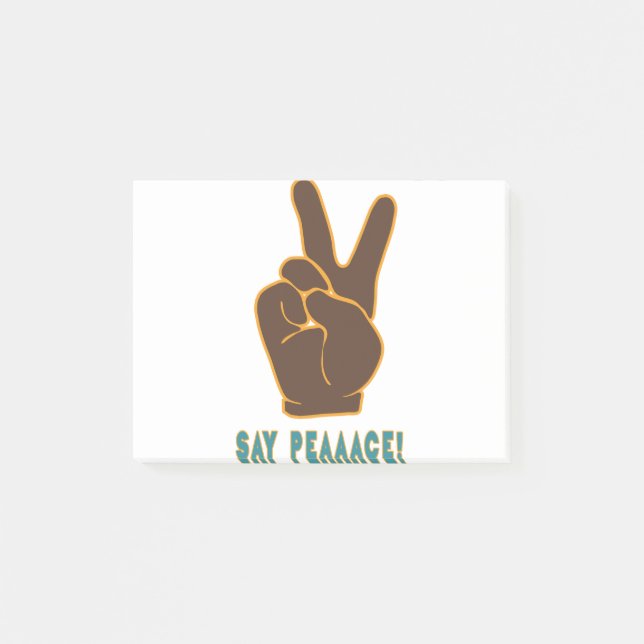 Spread Peace Not Fear Hand Sign Post-it Notes (Front)