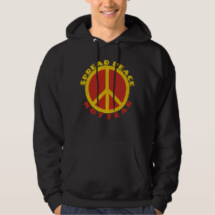 Spread Peace Not Fear Peace Symbol Yellow Red Hoodie