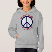 Spread Peace Not Fear Symbol Blue Red
