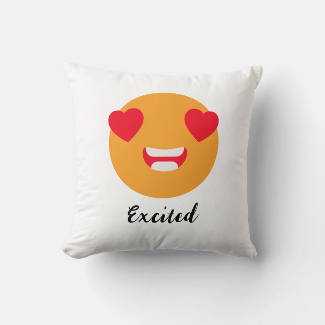 Spread Smiles on Emoji Day: Excited Emoji Cushion (Front)