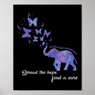 Spread The Hope Find A Cure Alzheimer Awareness Gi Poster