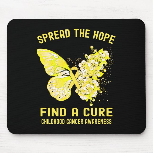 Spread The Hope Find A Cure Childhood Cancer Aware Mouse Pad (Front)