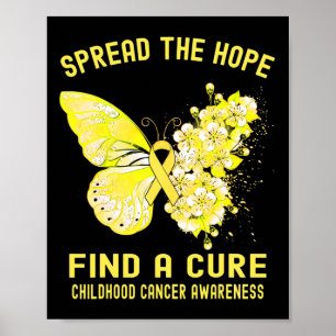 Spread The Hope Find A Cure Childhood Cancer Aware Poster
