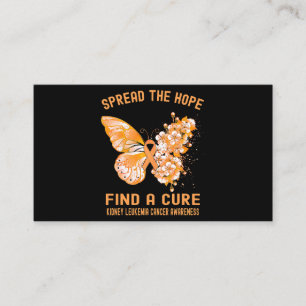 Spread The Hope Find A Cure Kidney Leukemia Cancer Business Card