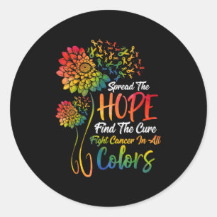 Spread The Hope Find Cure Fight Cancer Awareness Classic Round Sticker