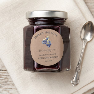 Spread The Love Blueberry Jam Kraft Paper Favour Classic Round Sticker