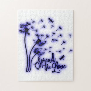 Spread The Love Dandelions and Dragonflies Jigsaw Puzzle
