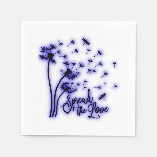 Spread The Love Dandelions and Dragonflies Napkin (Front)