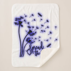 Spread The Love Dandelions and Dragonflies Sherpa Blanket
