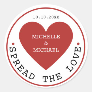 Spread The Love Jam Jelly Jar Wedding Favour  Classic Round Sticker