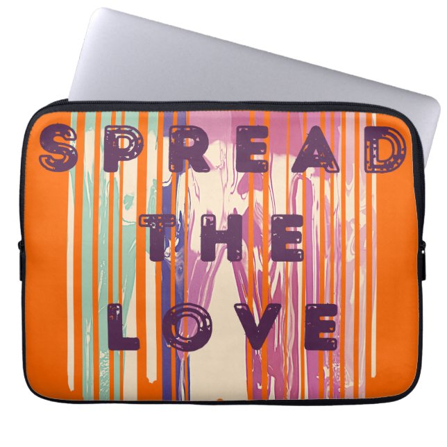 Spread The Love Melted Colours Positive Quotes Laptop Sleeve (Front)