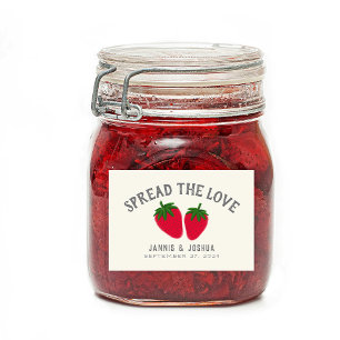 Spread the Love Strawberry Jam Couple Favour Food Label