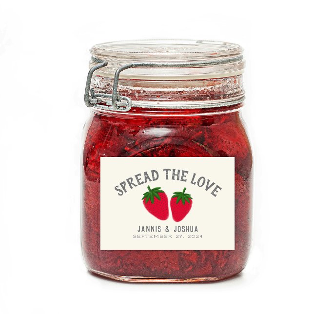 Spread the Love Strawberry Jam Couple Favour Food Label (Creator Uploaded)