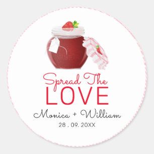 Spread The Love Strawberry Jam   Wedding Classic Round Sticker