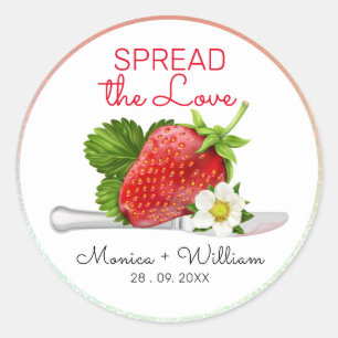 Spread the Love Strawberry Wedding Classic Round Sticker