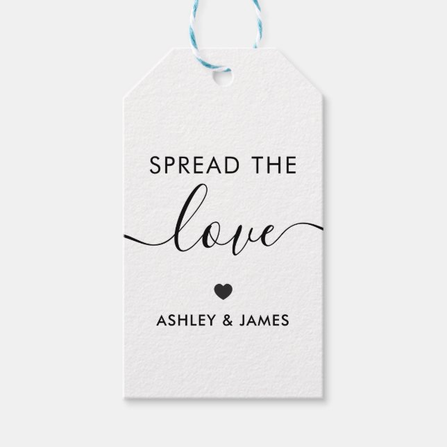 Spread the Love Tag, Wedding Gift Tag, Kraft Tags (Front)