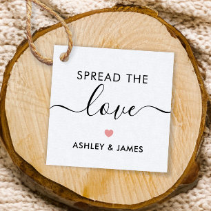 Spread the Love Tag, Wedding Gift Tag, Pink Favour Tags