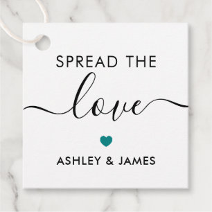 Spread the Love Tag, Wedding Gift Tag, Teal Favour Tags