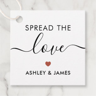 Spread the Love Tag, Wedding Gift Tag, Terracotta Favour Tags