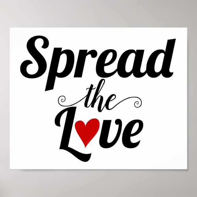 Spread the love typography red heart poster (Front)