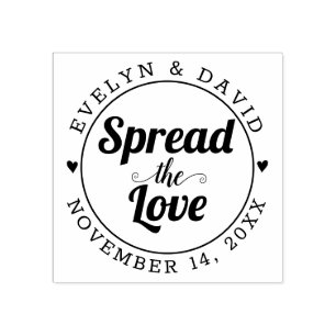 Spread the love, wedding date and names wedding rubber stamp