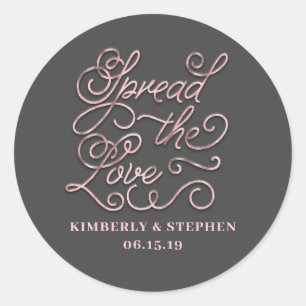 Spread The Love Wedding Favour Classic Round Sticker