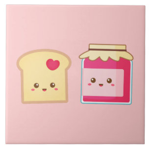 Spread the love with Cute Toast and Jam Ceramic Tile