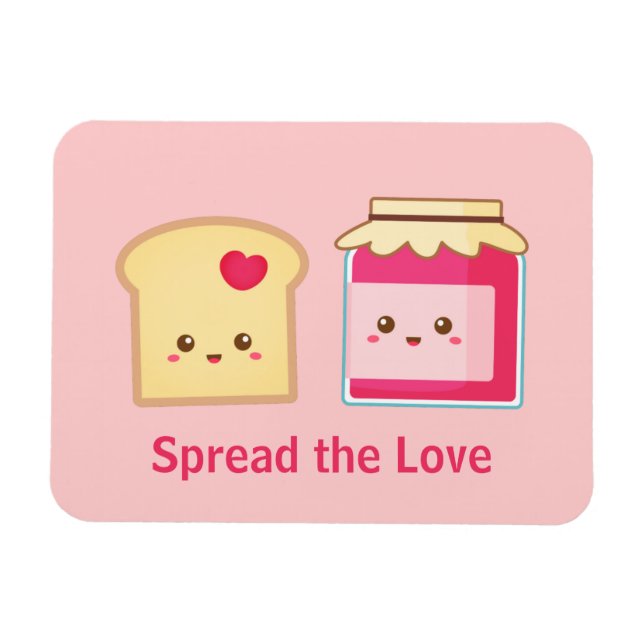 Spread the love with Cute Toast and Jam Magnet (Horizontal)