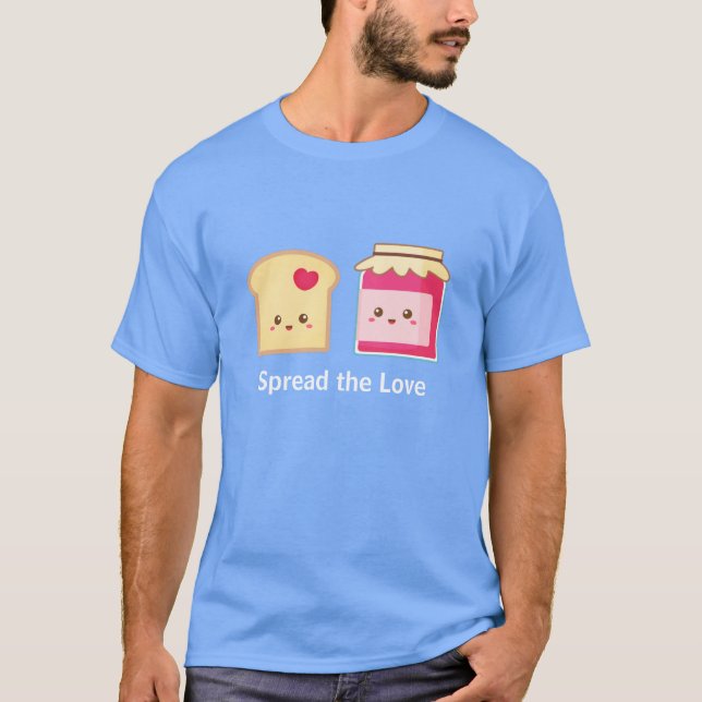 Spread the love with Cute Toast and Jam T-Shirt (Front)