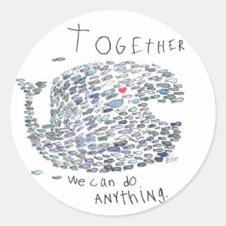 spread the whale classic round sticker