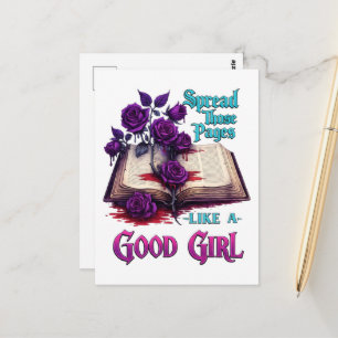 Spread Those Pages Like A Good Girl Postcard