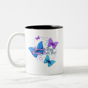 Spread your wings and fly butterfly  Two-Tone coffee mug
