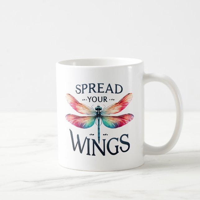 Spread Your Wings - Artistic Dragonfly Coffee Mug (Right)