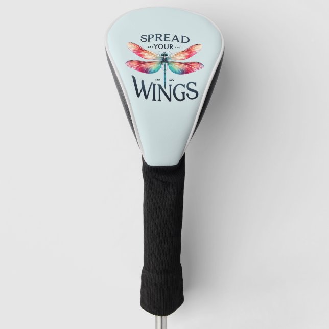Spread Your Wings - Artistic Dragonfly Golf Head Cover (Front)