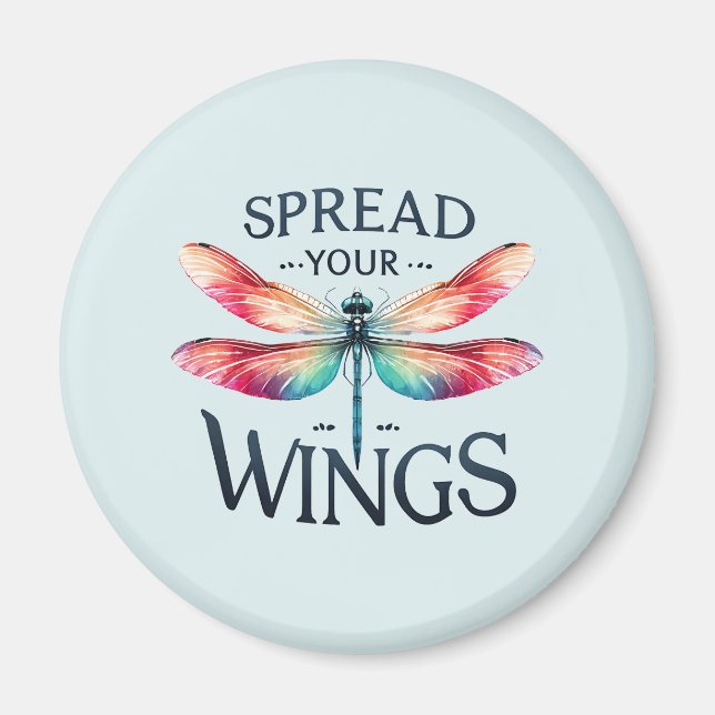 Spread Your Wings - Artistic Dragonfly Magnet (Front)