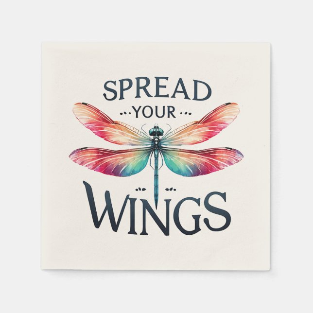 Spread Your Wings - Artistic Dragonfly Napkin (Front)