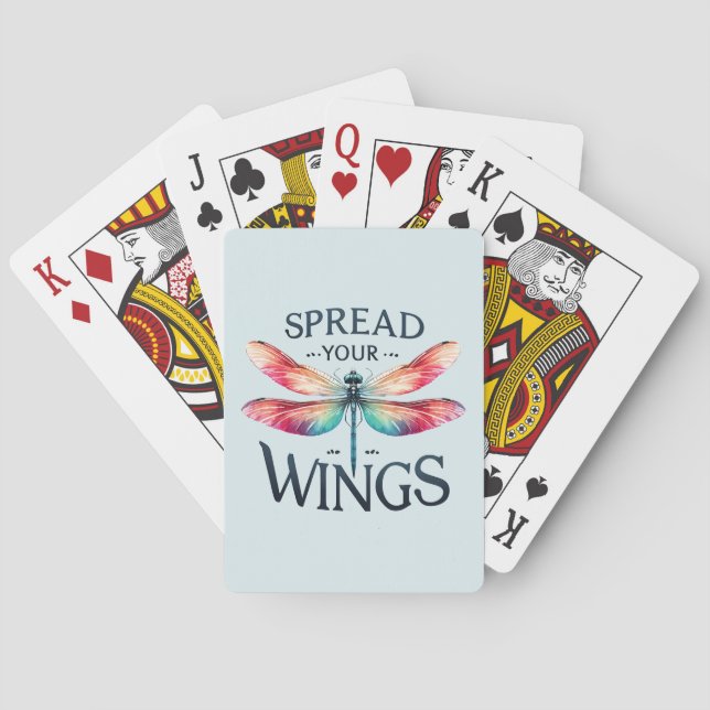 Spread Your Wings - Artistic Dragonfly Playing Cards (Back)