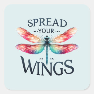 Spread Your Wings - Artistic Dragonfly Square Sticker