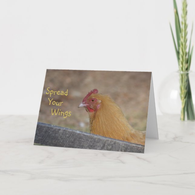 Spread Your Wings Chicken Happy Birthday Card (Front)
