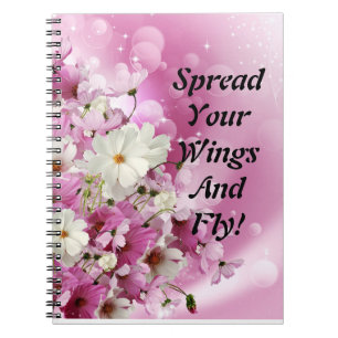 Spread your Wings Fly Spiral Photo Notebook  Flora