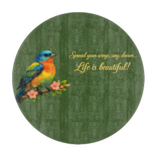 Spread Your Wings, Life Is Beautiful – Colourful B Cutting Board