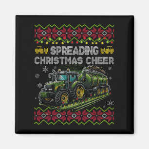 Spreading Christmas Cheer Farming Tractor Ugly Swe Magnet