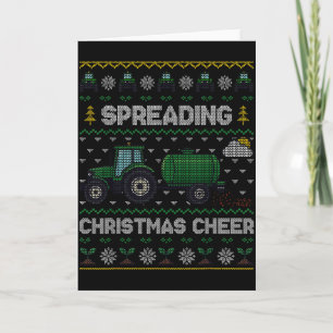 Spreading Christmas Cheer Funny Farming Tractor Ug Card