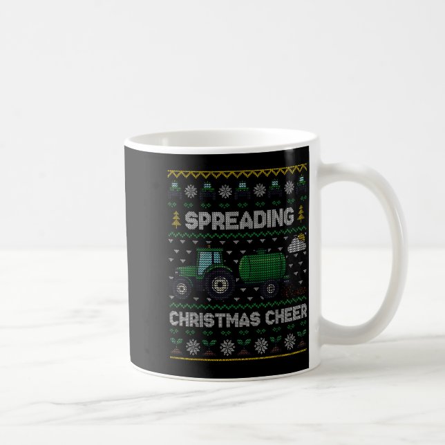 Spreading Christmas Cheer Funny Farming Tractor Ug Coffee Mug (Right)
