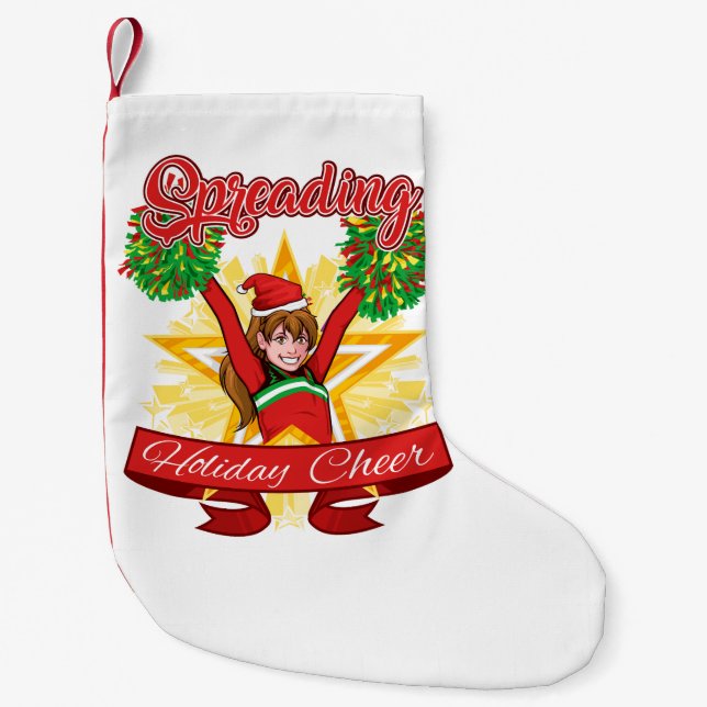 Spreading Holiday Cheer Cheerleading Christmas Small Christmas Stocking (Front)