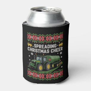 Spreading Xmas Cheer Farming Tractor Ugly Sweat Can Cooler