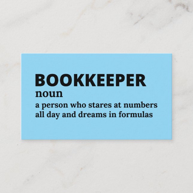 Spreadsheet Champion - Funny Bookkeeper Design Business Card (Front)