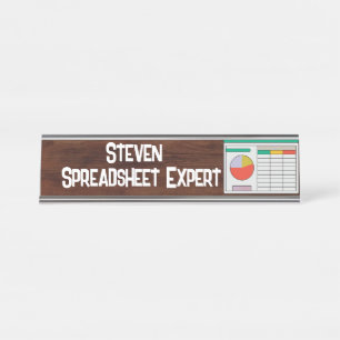 Spreadsheet Expert - fun, novelty Desk Name Plate