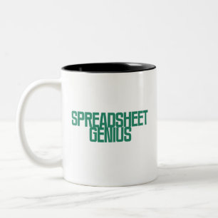 Spreadsheet Genius Excel Master Mind Design Two-Tone Coffee Mug